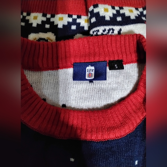 Miller Lite Ugly 'Tis the Season Christmas Sweater Adult Size Small Miller Time - Picture 4 of 10